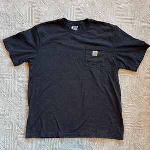 Carhartt K87 Workwear Pocket T-Shirt Charcoal Gray Loose Fit Large Distressed